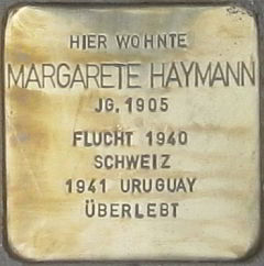 Stolperstein für Margarete Haymann  verlegt am 12.07.2011