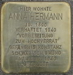 Stolperstein fÃ¼r Anna Hermann  verlegt am 13.07.2011
