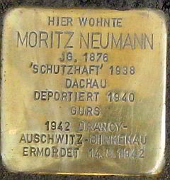 Stolperstein für Moritz NEUMANN verlegt am 12.07.2011