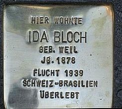 Stolperstein für Ida Bloch